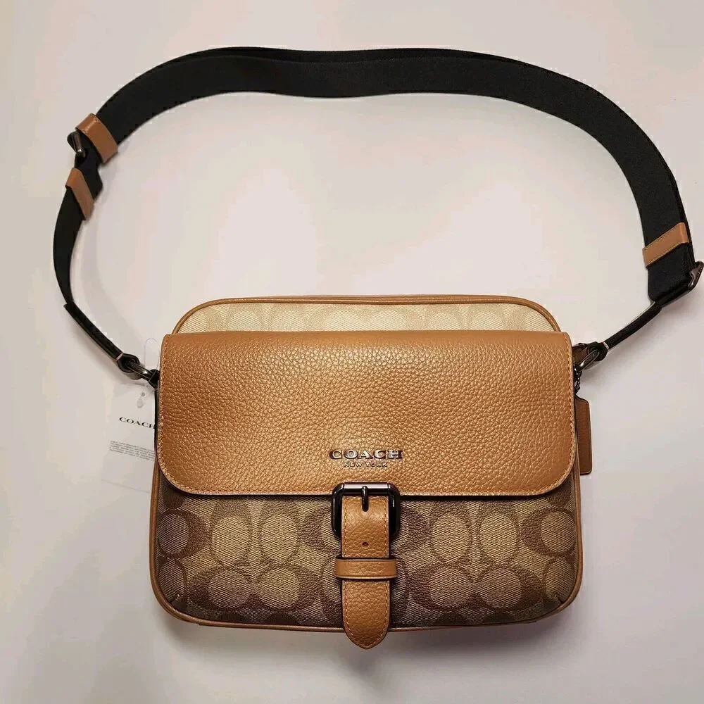 NWT Coach CR339 Hudson Crossbody Bag In Colorblock Signature Canvas